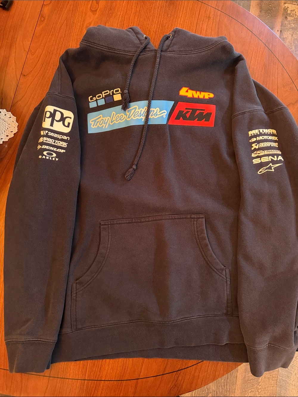 KTM Black Logo Pullover Hoodie with Multi-Brand Chest Graphics